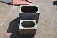 2 SMALL GALV RIVETED HEADER TANKS - 4