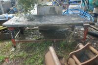 9' X 4' STEEL FRAMED TABLE/WORK BENCH - 2