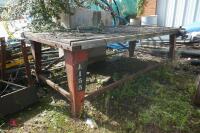 9' X 4' STEEL FRAMED TABLE/WORK BENCH - 3