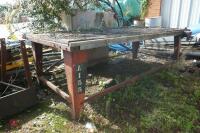 9' X 4' STEEL FRAMED TABLE/WORK BENCH - 4