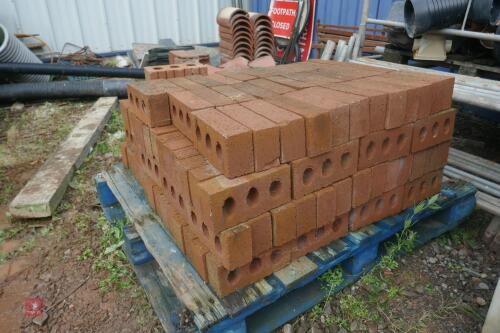 PALLET OF RED BRICKS