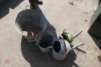 GALV BUCKET, BATH & 3 WATERING CANS - 7