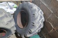 PAIR OF DUNG SPREADER RIMS & TYRES - 4