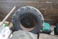 PAIR OF DUNG SPREADER RIMS & TYRES - 7