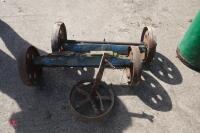 2 X CAST IRON AXLES & WHEEL - 2