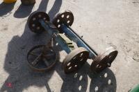 2 X CAST IRON AXLES & WHEEL - 5