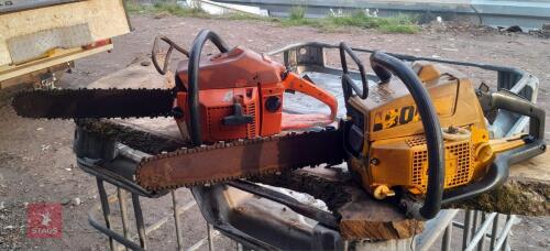 1 HUSQVANA CHAINSAW & 1 FLYMO CHAINSAW