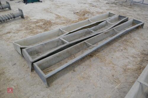 3 9' GALVANISED SHEEP GROUND TROUGHS