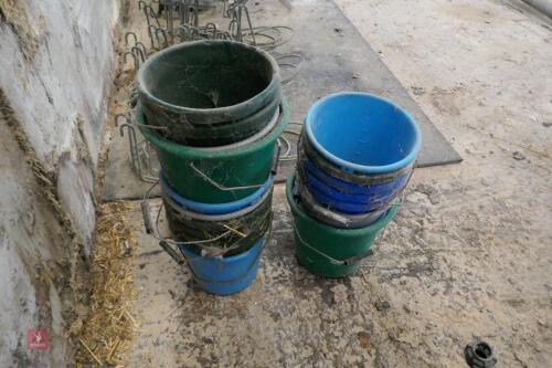 19 PLASTIC CALF MILK BUCKETS