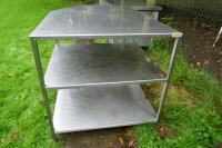 STAINLESS STEEL CORNER SHELVING UNIT - 6