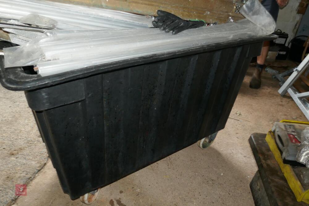 BLACK PLASTIC MOBILE BIN