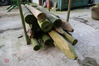 17 WOODEN FENCE POSTS - 5