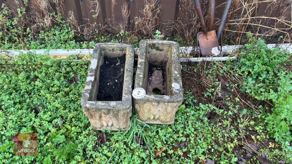 2 STONE PLANT POTS