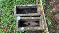 2 STONE PLANT POTS - 4
