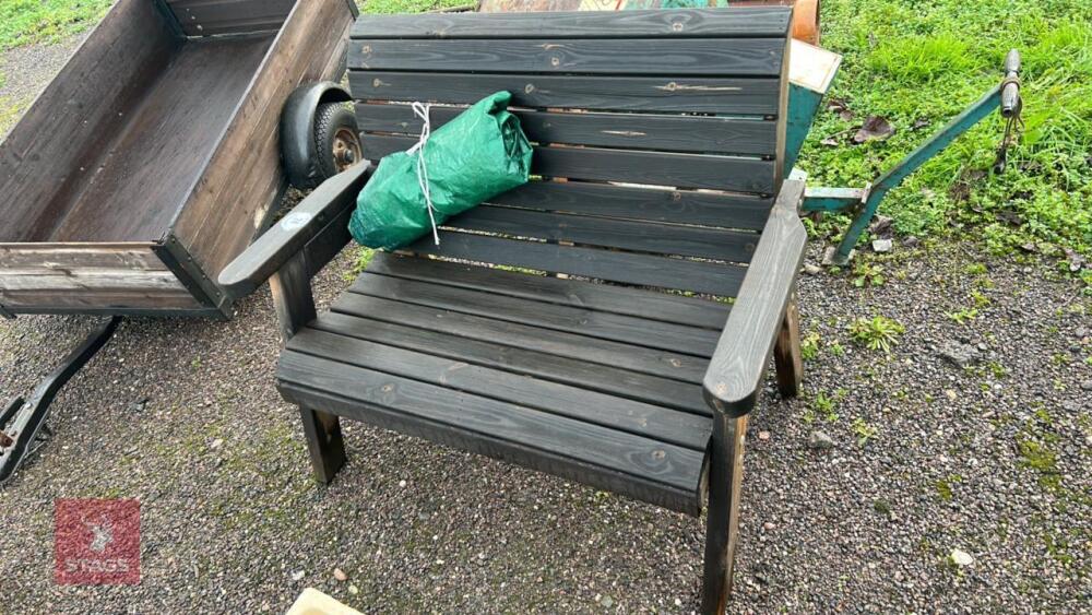 WOODEN BENCH AND COVER