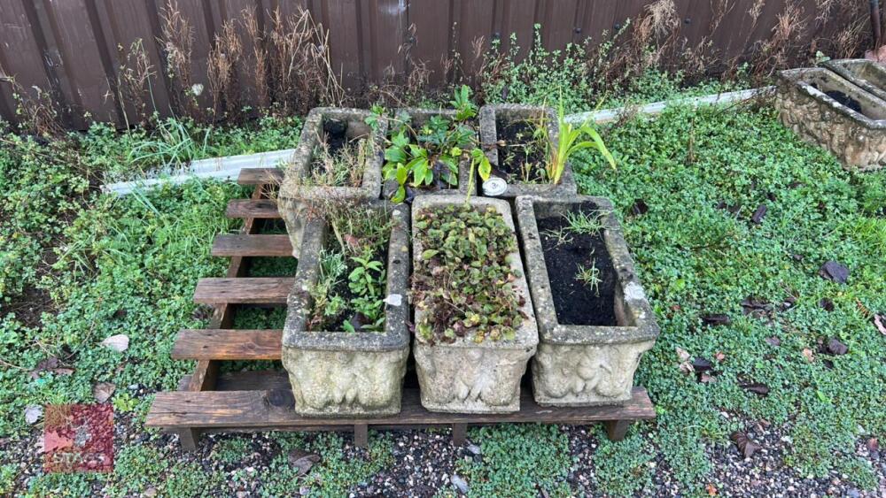 6 STONE PLANT POTS