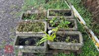 6 STONE PLANT POTS - 4