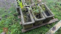 6 STONE PLANT POTS - 5