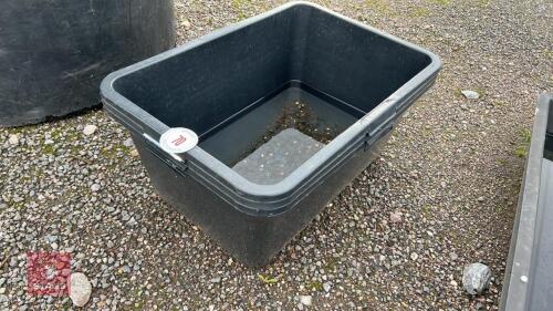 3 BLACK PLASTIC BINS