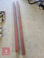 2 LENGTHS 1800MM LONG, 70MM SQUARE STEEL