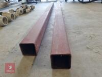 2 LENGTHS 1800MM LONG, 70MM SQUARE STEEL - 2