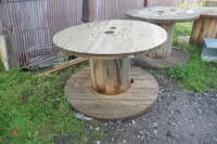 3 LARGE WOODEN BOBBINS - 2