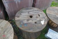 3 LARGE WOODEN BOBBINS - 7