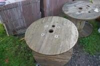 3 LARGE WOODEN BOBBINS - 8