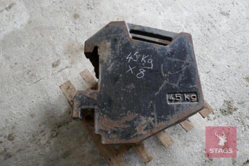 8 MASSEY FERGUSON 45KG FRONT WEIGHTS