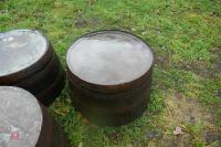 3 HALF OAK WHISKEY BARRELS - 2