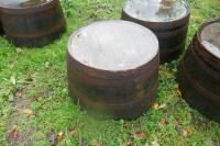 3 HALF OAK WHISKEY BARRELS - 3