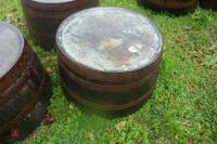 3 HALF OAK WHISKEY BARRELS - 4