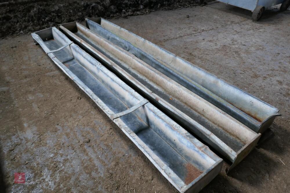 3 9' GALVANISED GROUND FEED TROUGHS