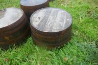 3 HALF OAK WHISKEY BARRELS - 4