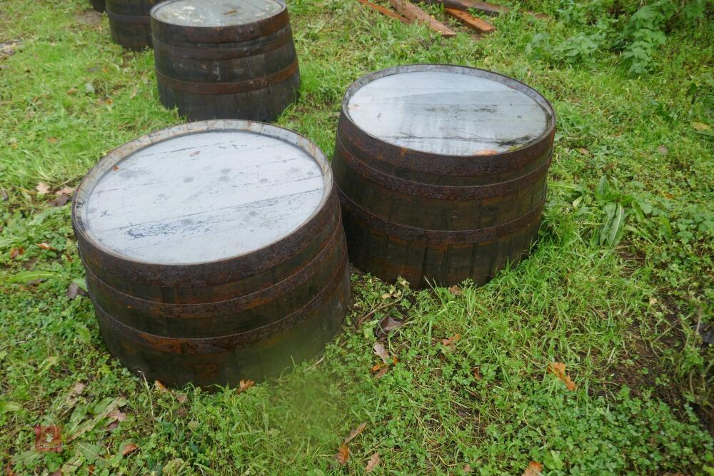 2 HALF OAK WHISKEY BARRELS