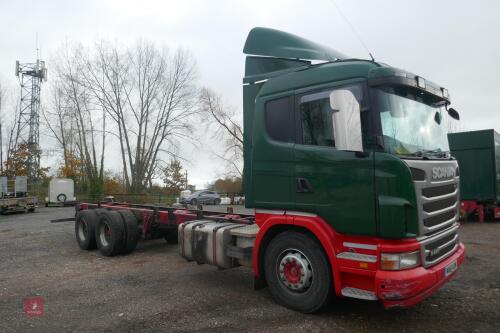 2012 SCANIA G480 6 WHEELED CHASSIS CAB