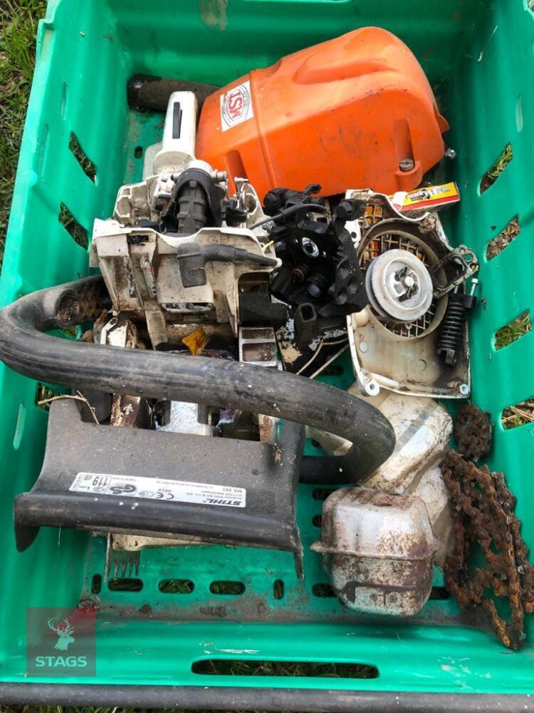 BASKET OF CHAINSAW SPARES