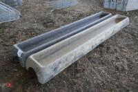 2 8' PLASTIC GROUND FEED TROUGHS - 2