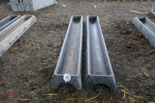 2 X 8' PLASTIC GROUND FEED TROUGHS