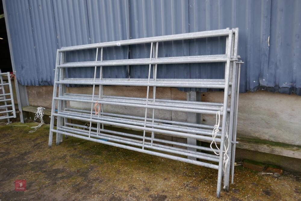 4 BATEMAN 10' GALVANISED CATTLE HURDLES