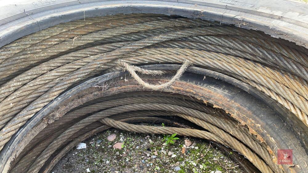 2 TYRES FILLED WITH WIRE ROPE