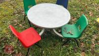 CHILDRENS TABLE & 4 CHAIRS - 4