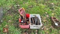 BOX OF HAND TOOLS &BOX SHARPENING STONES