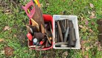 BOX OF HAND TOOLS &BOX SHARPENING STONES - 2