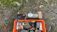 FOOT PUMP & BOX OF CAR SPARES - 3