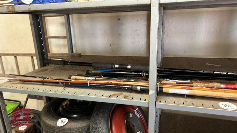 LARGE QUANTITY OF FISHING RODS