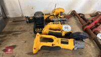 DEWALT BATTERY GRINDER, JIGSAW & SAW