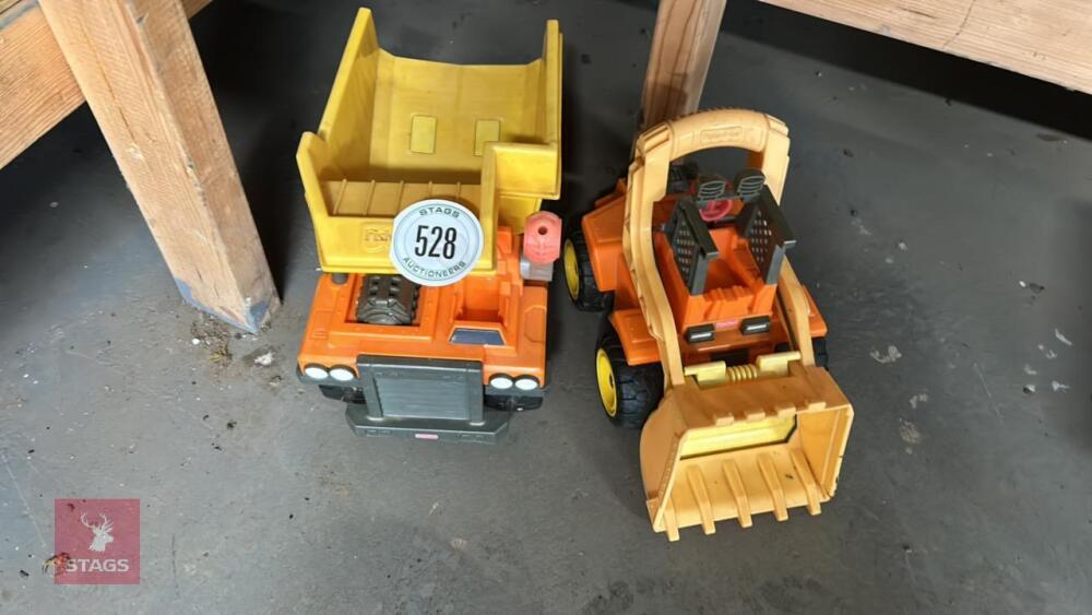 2 TOY DUMPERS FISHER PRICE