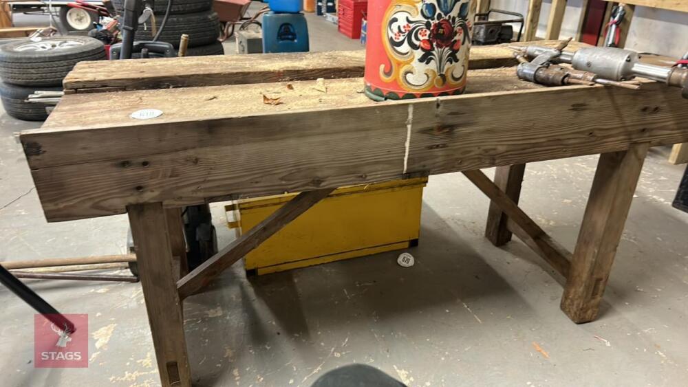 LARGE WOODEN WORK BENCH