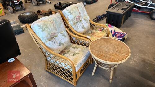 BAMBOO TABLE AND 2 CHAIRS